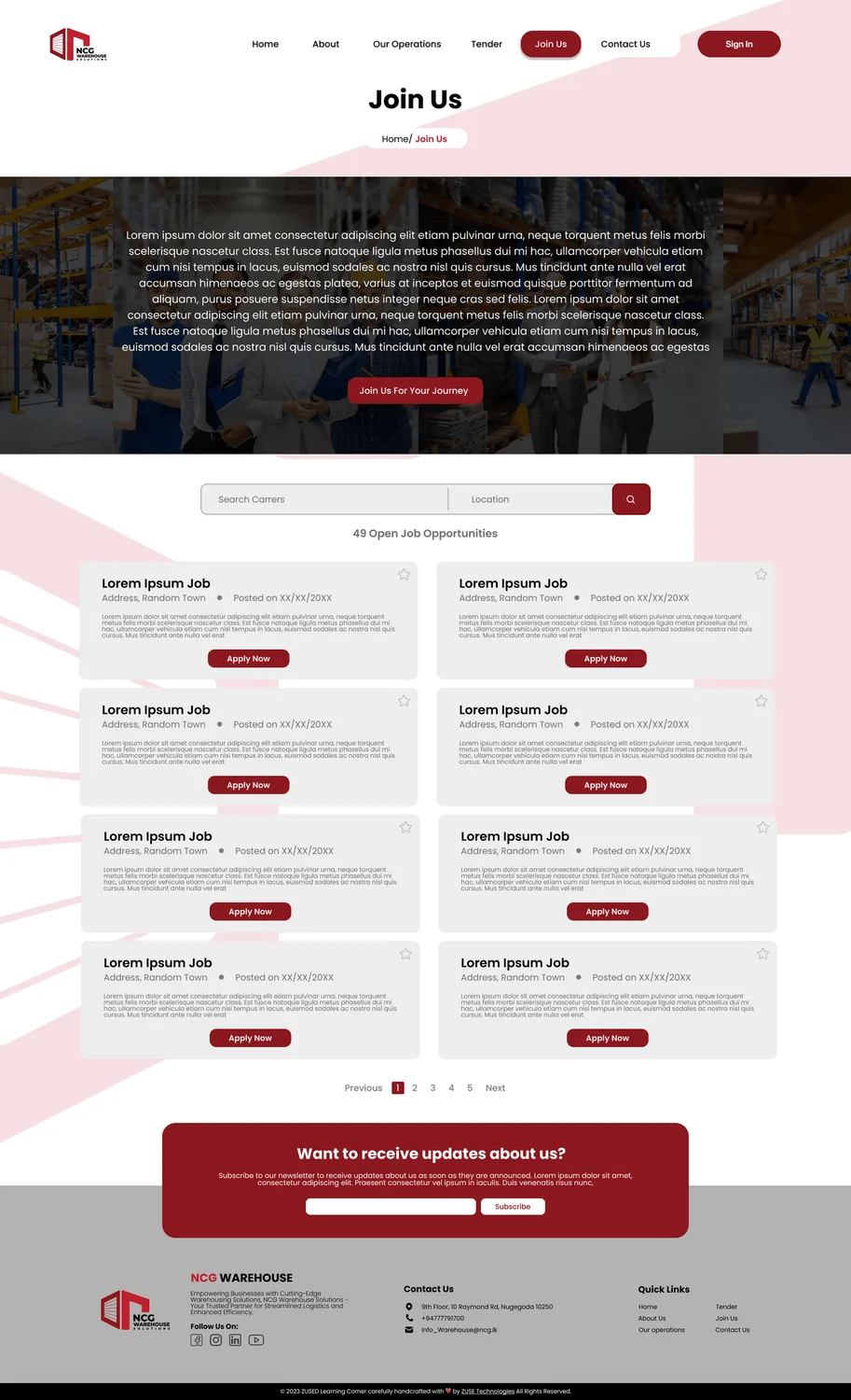 NCG Warehouse - Join us